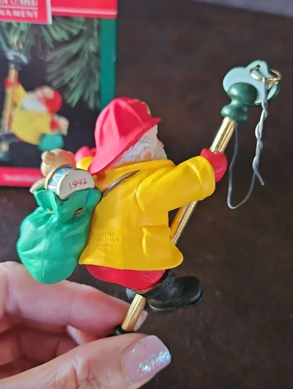 Hallmark Keepsake Ornament - North Pole Fire Fighter Santa (red, yellow, green)